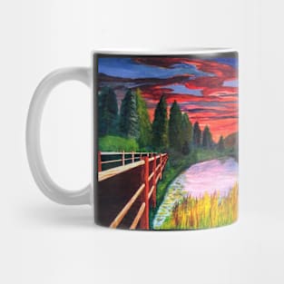 Big Bear Lake Bridge at Sunrise Landscape Mug